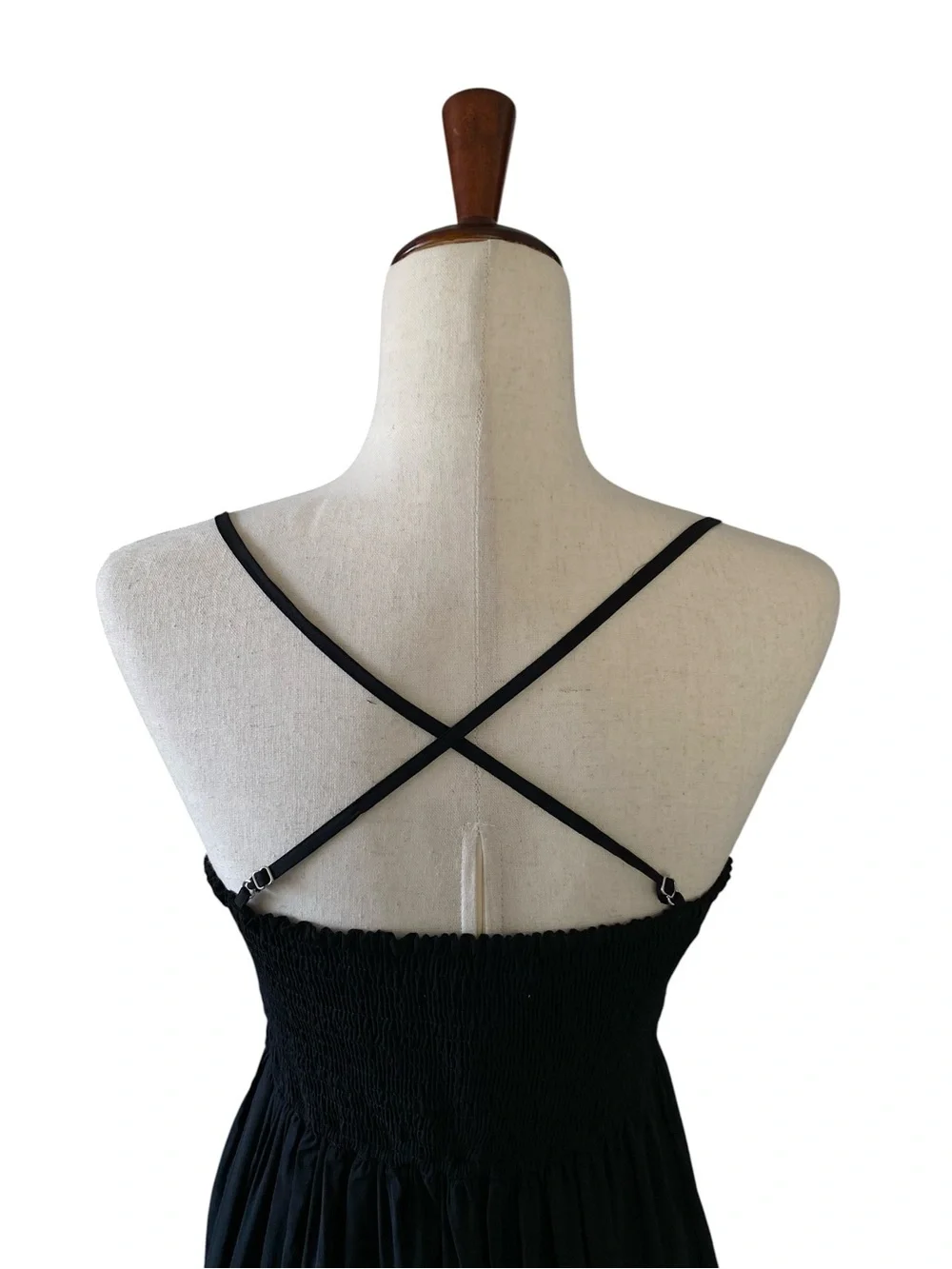 Abercrombie & Fitch Black Embroidered Maxi Dress S Cross Back Tiered Boho Hemmed